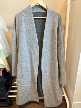 Open-Front Light Gray Women's Cardigan